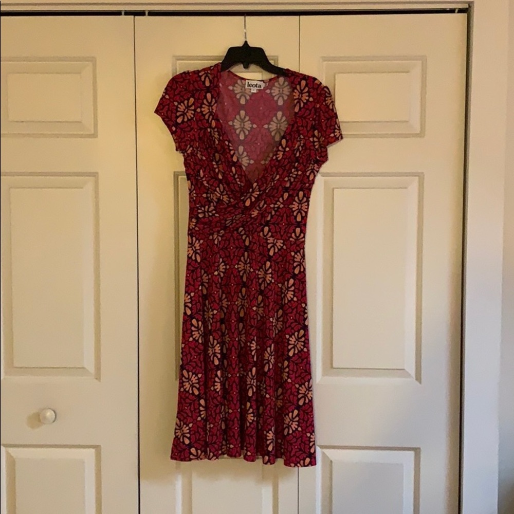 Leota Red Floral Midi Dress